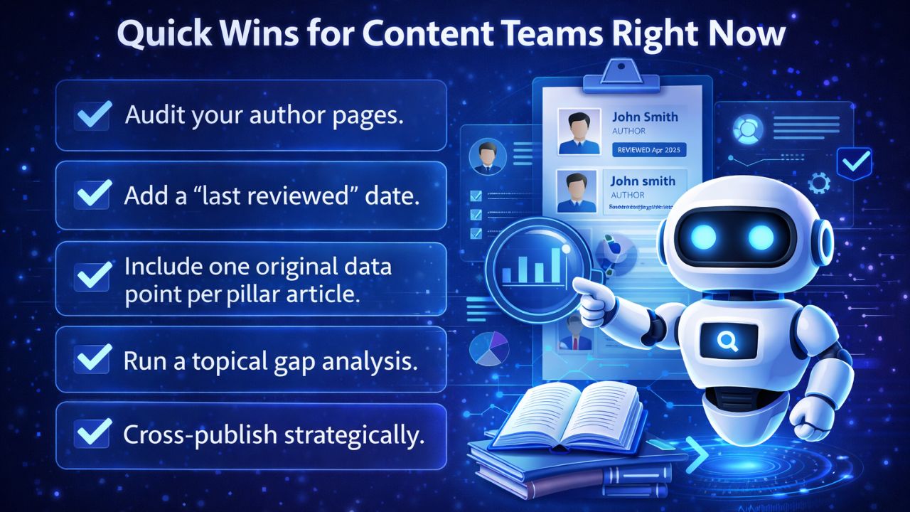 quicks wins for content