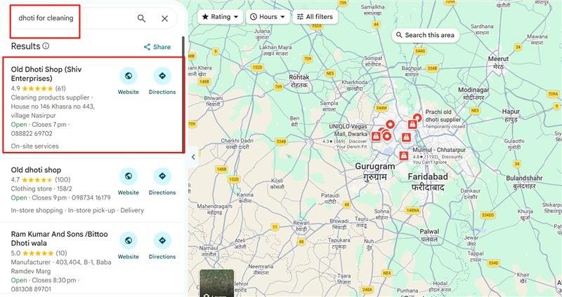 Google Maps Ranking Screenshot 1
